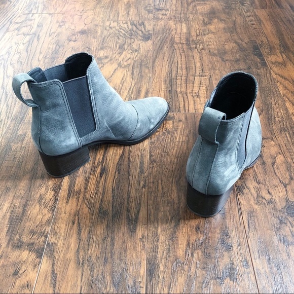 rag & bone • Walker chelsea boot ankle bootie Charcoal grey nubuck leather heel - Picture 15 of 16